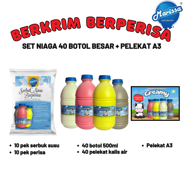 Set Niaga BOTOL BESAR Minuman Berkrim Berperisa Marissa (40 botol x 500ml) - Image 4