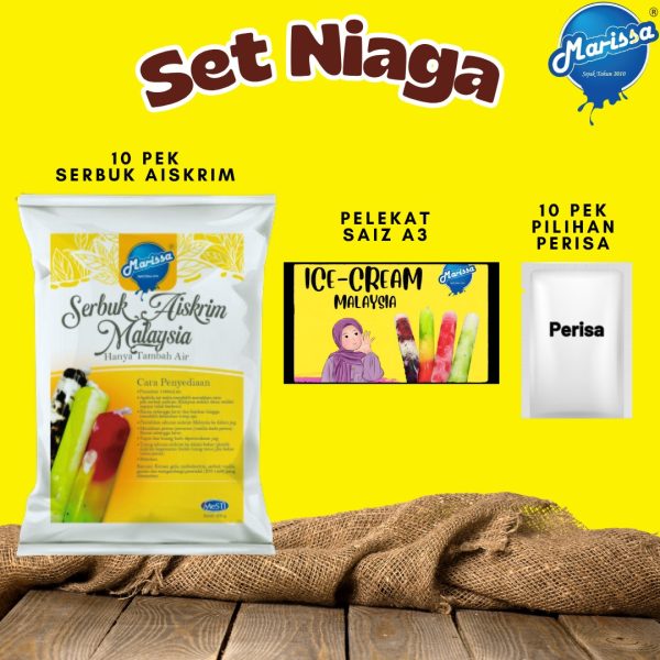 Set Niaga Aiskrim Borong Berperisa (10 Pek) Ice Cream Powder Marissa - Image 3